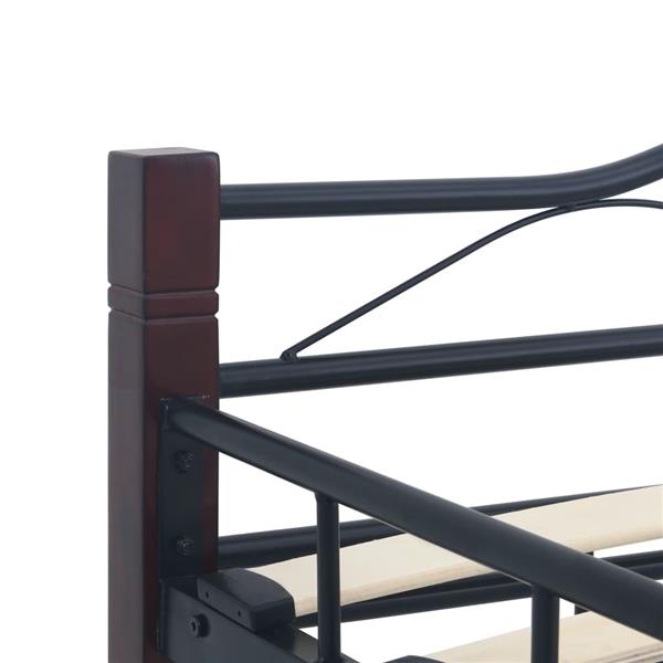 Grote foto vidaxl bedframe metaal zwart 180x200 cm antiek en kunst stoelen en banken
