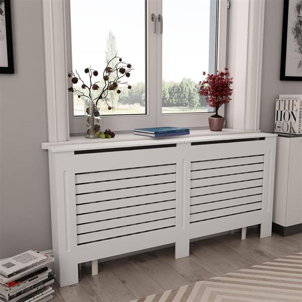 Grote foto vidaxl radiatorombouw 172x19x81 5 cm mdf wit doe het zelf en verbouw sanitair