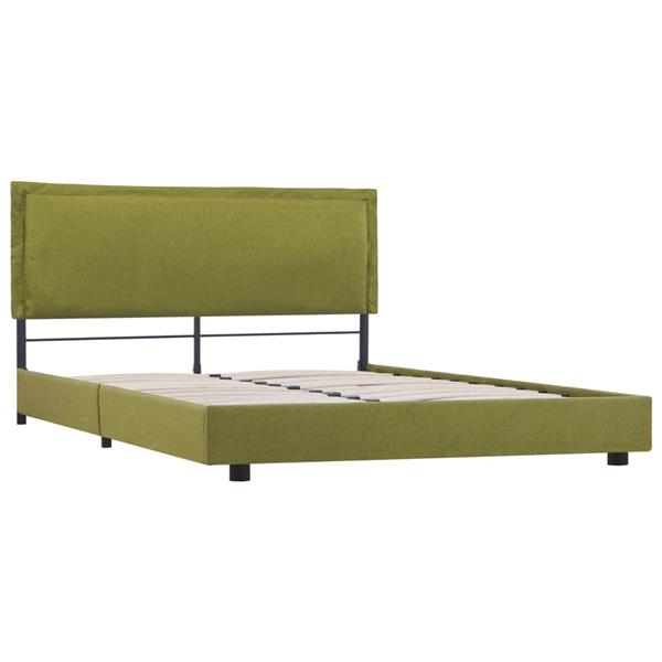 Grote foto vidaxl bedframe stof groen 140x200 cm antiek en kunst stoelen en banken