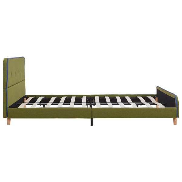 Grote foto vidaxl bedframe stof groen 140x200 cm antiek en kunst stoelen en banken