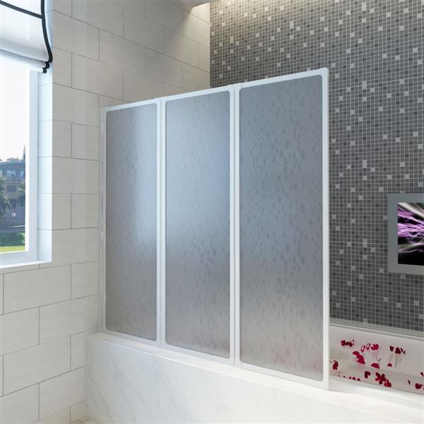 Grote foto vidaxl badscherm 3 panelen vouwbaar 117 x 120 cm doe het zelf en verbouw sanitair