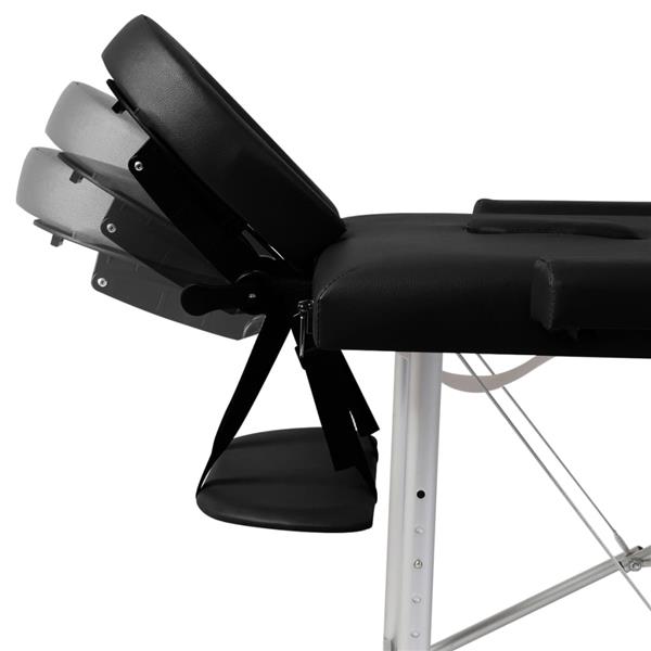 Grote foto vidaxl massagetafel met 2 zones inklapbaar aluminum frame zwart beauty en gezondheid massage