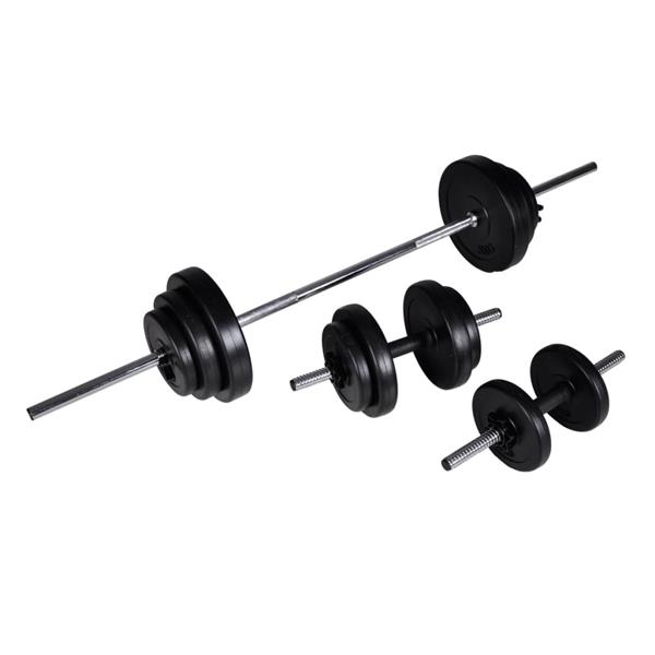 Grote foto vidaxl barbell en dumbbellset 30 5 kg sport en fitness fitness