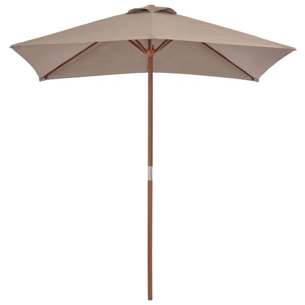 Grote foto vidaxl parasol met houten paal 150x200 cm taupe tuin en terras overige tuin en terras