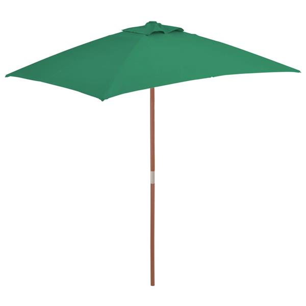 Grote foto vidaxl parasol met houten paal 150x200 cm groen tuin en terras overige tuin en terras