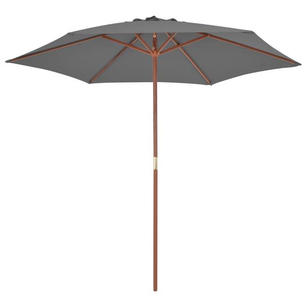 Grote foto vidaxl parasol met houten paal 270 cm antraciet tuin en terras overige tuin en terras