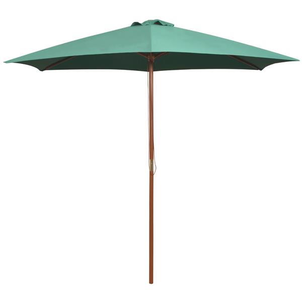 Grote foto vidaxl parasol 270x270 cm houten paal groen tuin en terras overige tuin en terras