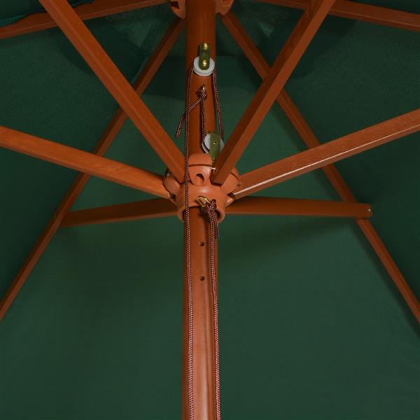 Grote foto vidaxl parasol 270x270 cm houten paal groen tuin en terras overige tuin en terras
