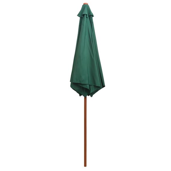 Grote foto vidaxl parasol 270x270 cm houten paal groen tuin en terras overige tuin en terras