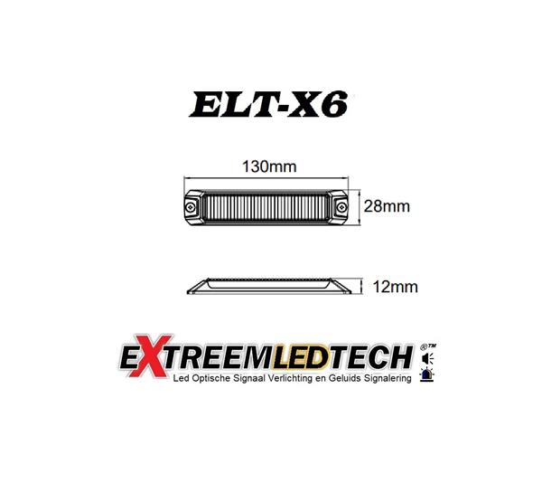 Grote foto elt x6 led flitser 6 x 3 watt ecer65 k2 ip67 12 24v 3 jaar garantie auto onderdelen overige auto onderdelen