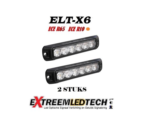 Grote foto elt x6 led flitser 6 3 watt ecer65 k2 ip67 12 24v set 2 stuks aanbieding auto onderdelen overige auto onderdelen