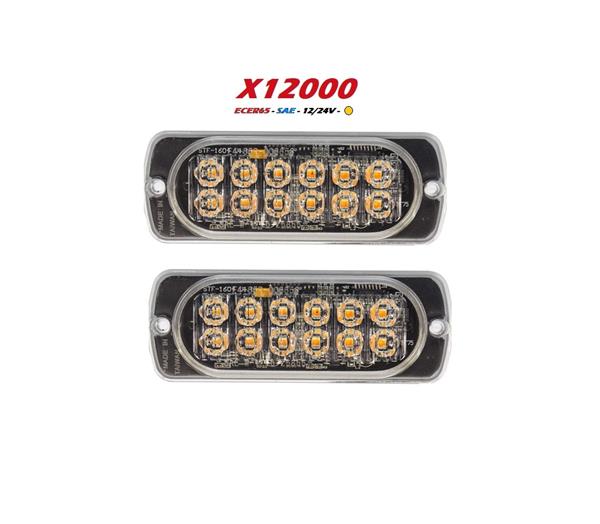 Grote foto elt x12000 led flitser 2 stuks ultra dun en super fel 12 x 3 watt hoog intensiteit leds ecer65 12 24 auto onderdelen overige auto onderdelen