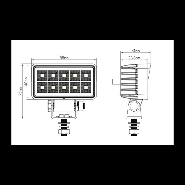 Grote foto led werklamp breedstraler met 10 hoog intensiteit leds ip67 r10 emc 12 24v auto onderdelen overige auto onderdelen