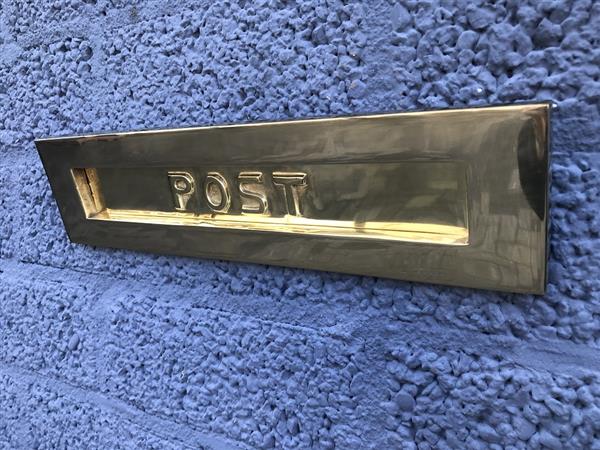 Grote foto brievenbusklep post messing 80 mm doe het zelf en verbouw materialen en producten