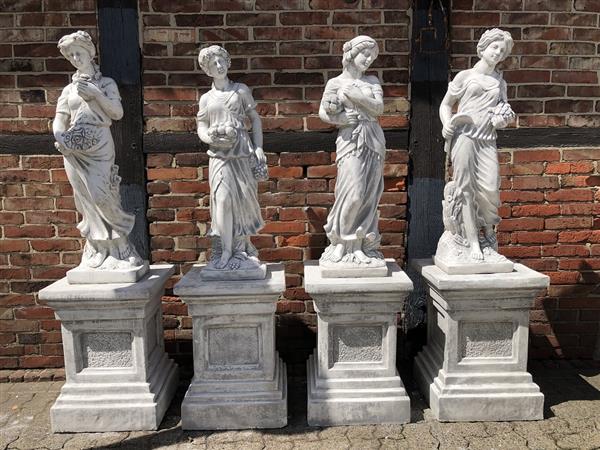 Grote foto vier jaargetijden tuinbeelden steen set van 4 stuks tuin en terras tuindecoratie