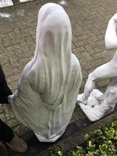 Grote foto maria tuinbeeld 90 cm steen tuin en terras tuindecoratie
