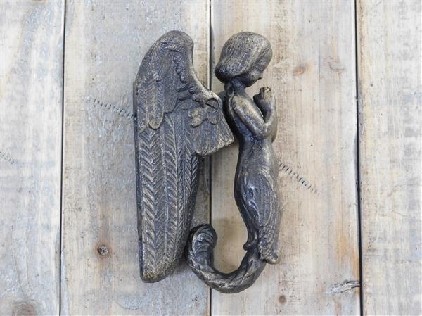 Grote foto deurklopper engel bronskleur gietijzer. doe het zelf en verbouw materialen en producten