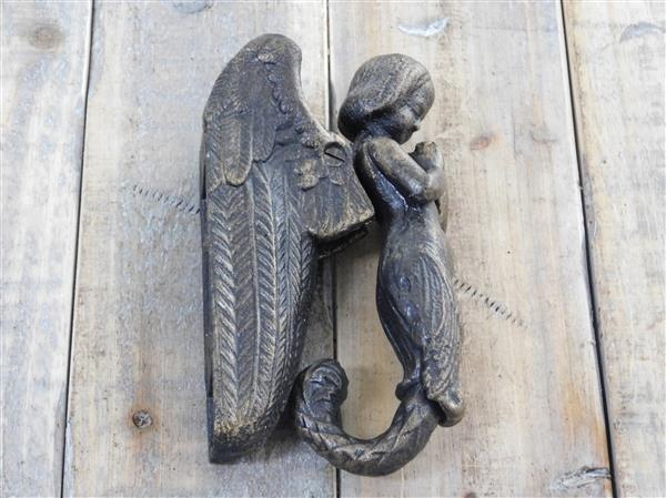 Grote foto deurklopper engel bronskleur gietijzer. doe het zelf en verbouw materialen en producten