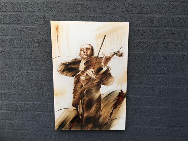 Grote foto fors en fraai olieverfdoek op canvas de violist huis en inrichting woningdecoratie