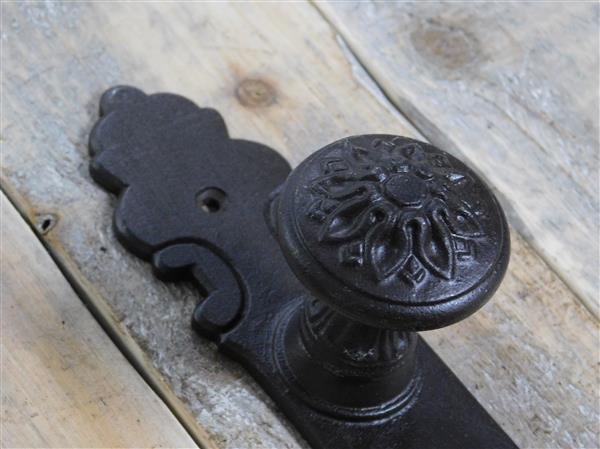 Grote foto deurslot set lange deurplaat deurknop klink antiek ijzer bruin slot pz92 doe het zelf en verbouw materialen en producten