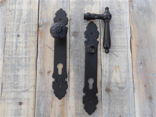 Grote foto deurslot set lange deurplaat deurknop klink antiek ijzer bruin slot pz92 doe het zelf en verbouw materialen en producten