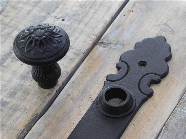 Grote foto deurslot set lange deurplaat deurknop klink antiek ijzer bruin slot pz92 doe het zelf en verbouw materialen en producten