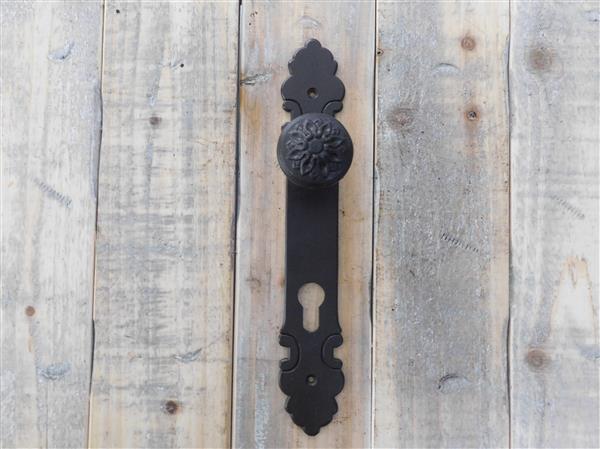 Grote foto deurslot set lange deurplaat deurknop klink antiek ijzer bruin slot pz92 doe het zelf en verbouw materialen en producten