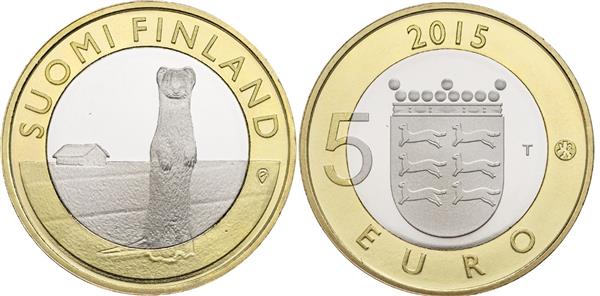 Grote foto finland 5 euro 2015 ostroboni hermelijn verzamelen munten overige