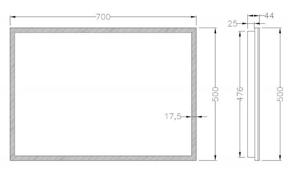 Grote foto wb quatro led condensvrije spiegel 70 x 50 huis en inrichting woningdecoratie