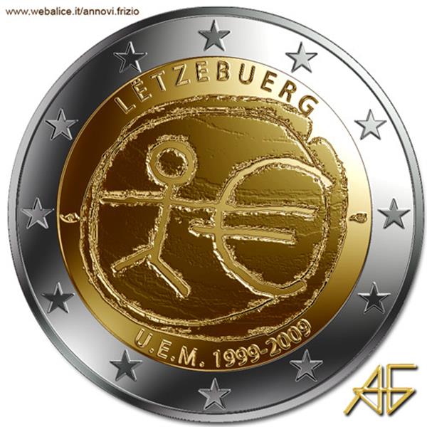 Grote foto luxemburg 2 euro 2009 europese monetaire unie verzamelen munten overige