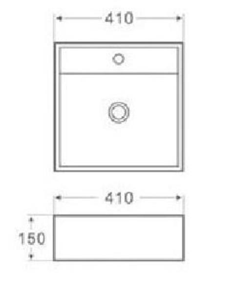 Grote foto larx wastafel 410x410x150mm doe het zelf en verbouw sanitair