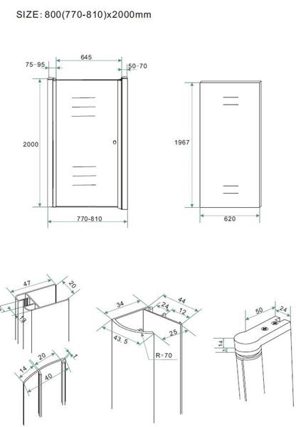 Grote foto nisdeur met profiel 800 x 2000 mm 8mm nano glas doe het zelf en verbouw sanitair