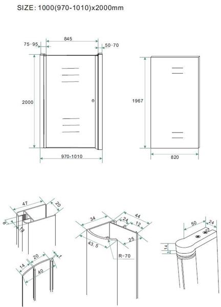 Grote foto nisdeur met profiel br 1000 x 2000 mm br 8mm nano glas doe het zelf en verbouw sanitair