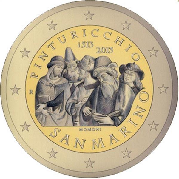 Grote foto san marino 2 euro 2013 pinturicchio verzamelen munten overige