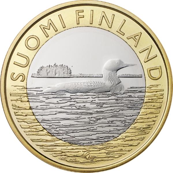 Grote foto finland 5 euro 2014 savonia parelduiker verzamelen munten overige