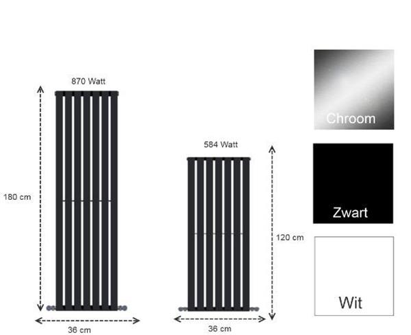 Grote foto designradiator idella chroom 180 x 36cm doe het zelf en verbouw sanitair