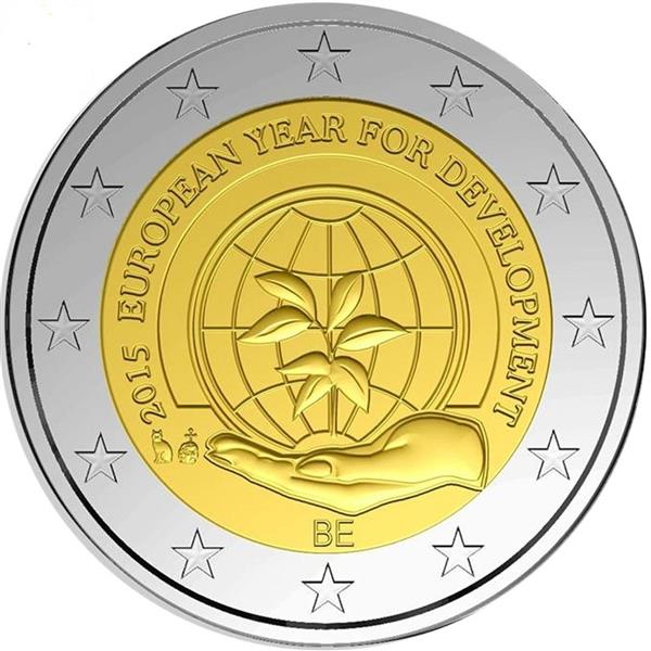 Grote foto belgi 2 euro 2015 eu jaar van de ontwikkeling verzamelen munten overige