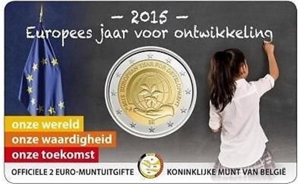 Grote foto belgi 2 euro 2015 eu jaar van de ontwikkeling verzamelen munten overige
