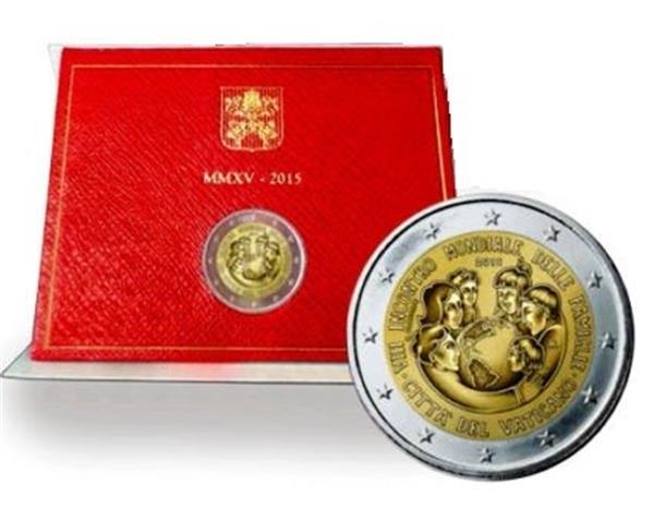 Grote foto vaticaan 2 euro 2015 wereld familiedag verzamelen munten overige
