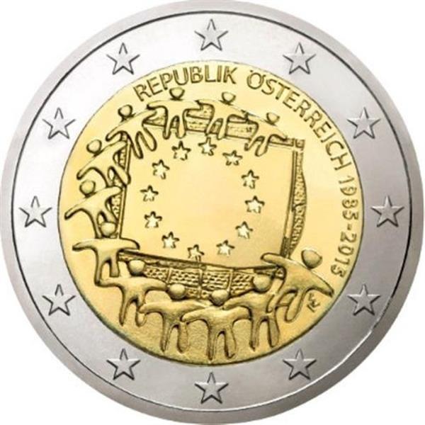 Grote foto oostenrijk 2 euro 2015 30 jaar europese vlag verzamelen munten overige