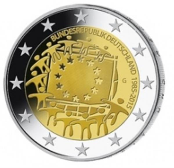 Grote foto duitsland 2 euro 2015 30 jaar europese vlag verzamelen munten overige
