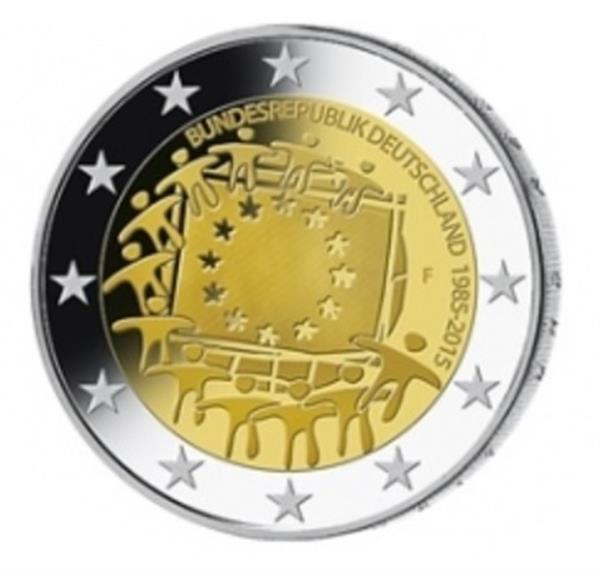 Grote foto duitsland 2 euro 2015 30 jaar europese vlag verzamelen munten overige