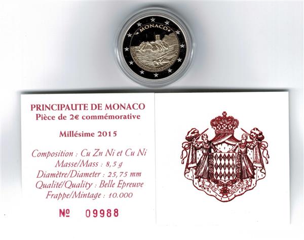 Grote foto monaco 2 euro 2015 800 jaar vesting monaco verzamelen munten overige