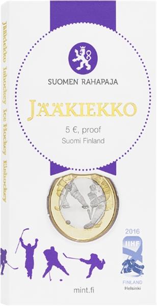 Grote foto finland 5 euro 2016 ijshockey proof verzamelen munten overige