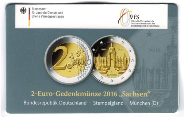 Grote foto duitsland 2 euro 2016 coincard sachsen d m nchen verzamelen munten overige