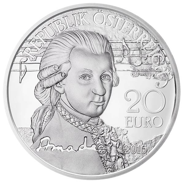 Grote foto oostenrijk 20 euro 2016 mozart het genie verzamelen munten overige