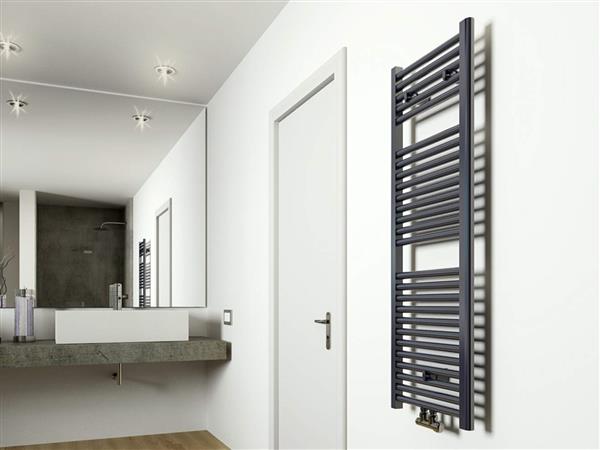 Grote foto elara sierradiator antraciet 1185x450 midden onder aansluiting doe het zelf en verbouw sanitair