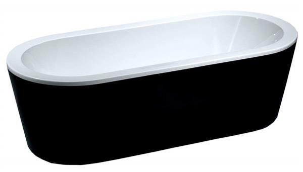 Grote foto nero vrijstaand acryl ligbad 178 x 80 waste zwart wit doe het zelf en verbouw sanitair