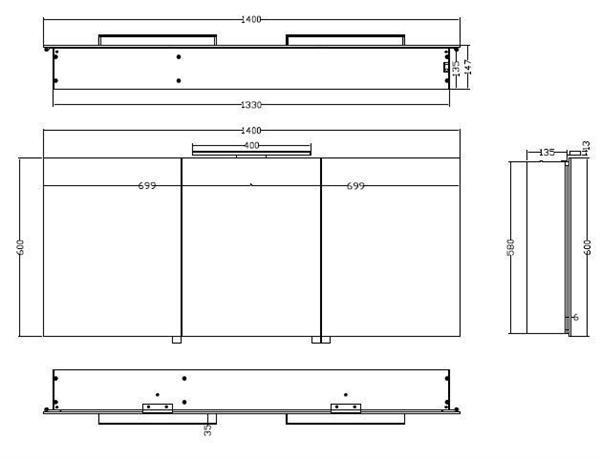 Grote foto luxe spiegelkast led verlichting 140x60x14cm huis en inrichting complete badkamers