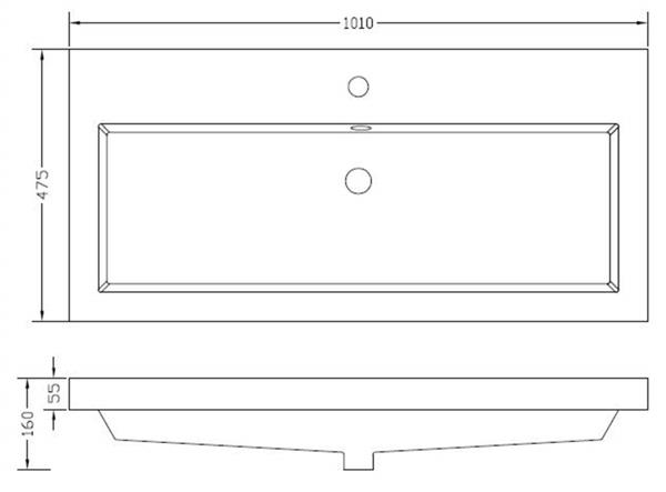 Grote foto vision kunstmarmer wastafel 1 kraangat 100x47 wit huis en inrichting complete badkamers